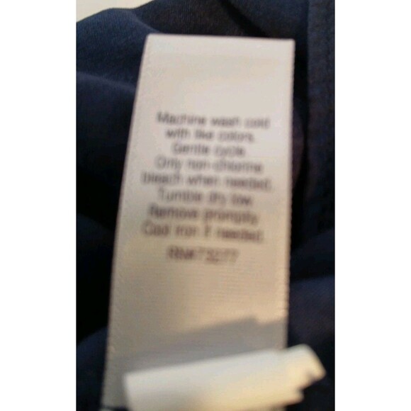 Jennifer Lopez Sheer-Ruffle Blouse -lined-3/4 Sleeve-Navy Blue-W/Large-Pullover - Picture 15 of 16